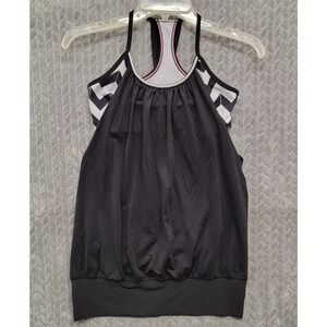 Lululemon Athletica No Limits Tank Top Arrow Chevron White Black Size‎ 6 Yoga